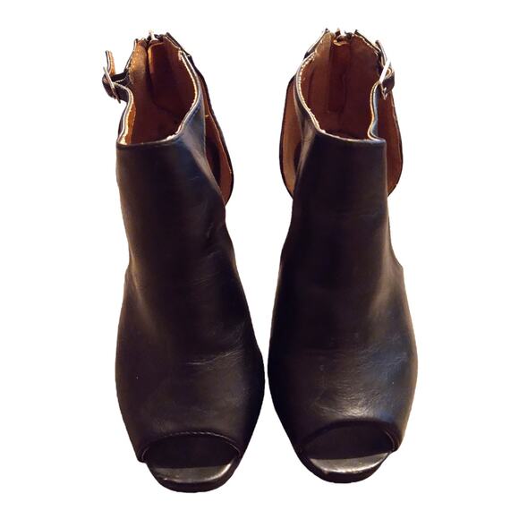 Lane Bryant Black Peep Toe Heels size 7 Wide Width - Picture 3 of 6